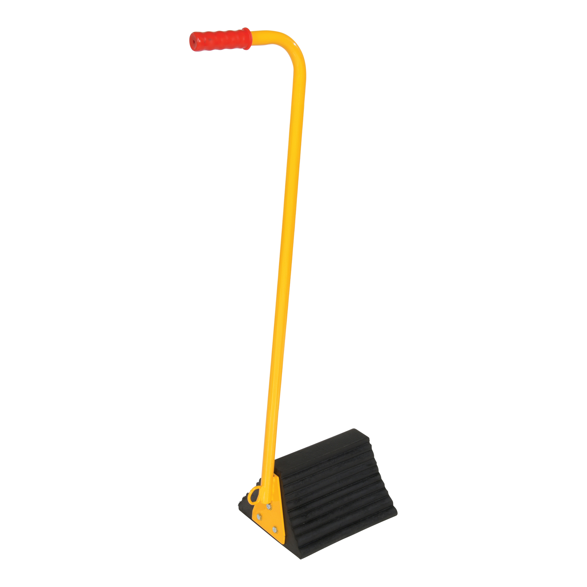 Vestil Rubber Wheel Chock with Ergo Handle - 9.25in., Reinforced Rubber, Model# RWC-8-ERGO